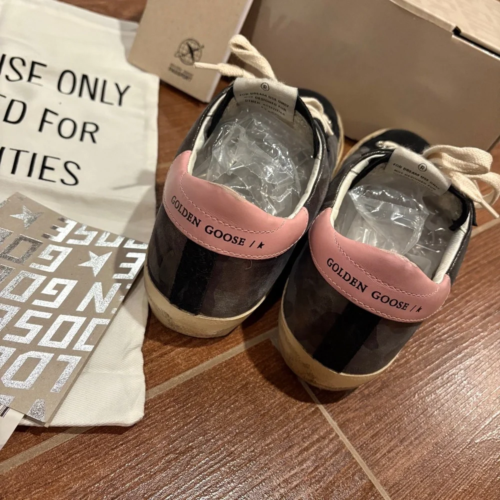 authentic golden goose superstar sneakers dark grey camouflage color size 37 - Picture 8 of 10